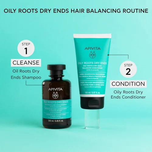 Miniatura 5 de Apivita Oily Roots & Dry Ends Balancing Conditioner Balances, Hydrates & Moisturizes Hair with Nettle & Propolis