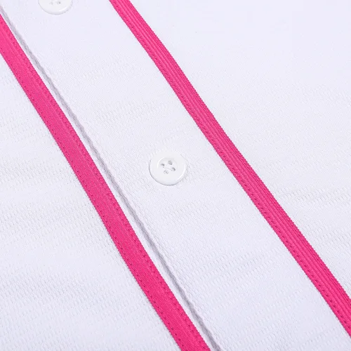 Miniatura 4 de Pullonsy Camiseta de béisbol en blanco para hombres y mujeres, camisas de manga corta con botones completos, hip hop, hipster, uniformes deportivos