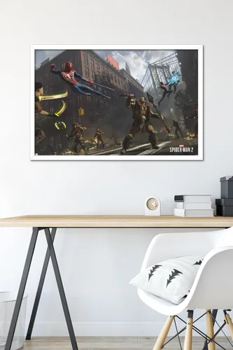 Miniatura 6 de Trends International Marvel's Spider-Man 2 - Póster de pared de lucha callejera con Kraven, 34 pulgadas de largo x 22.4 pulgadas de ancho, versión
