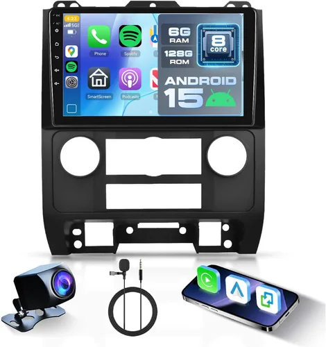 Miniatura 9 de Estéreo de coche Android para Ford Escape/Kuga y Mazda Tribute 2007-2012 - CarPlay con cable/inalámbrico y Android Auto, radio de pantalla táctil