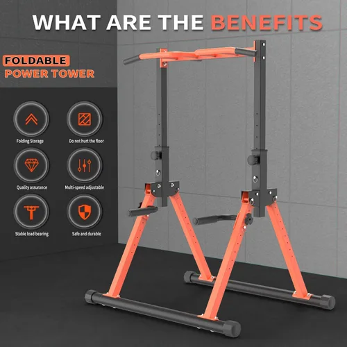Miniatura 6 de Z ZHICHI Pull Up Dip Station For Home Gym Strength Training Fitness Workout Station Chin-Ups Push-Ups Pull-Ups Dip-Ups 330LBS T055CDC anaranjado