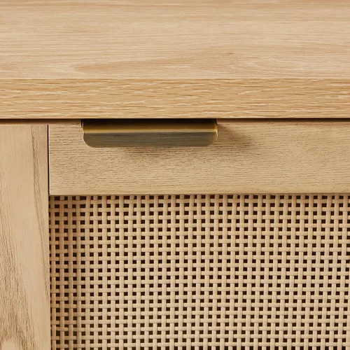 Miniatura 19 de Crosley Furniture Kenji - Armario para tocadiscos con almacenamiento de vinilo, soporte multimedia, organizador moderno para el hogar