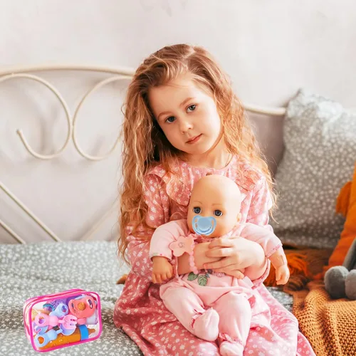 Miniatura 7 de Juego de 13 Piezas de Accesorios para Muñecas de Bebé con Biberones Mágicos, Juego de Juguetes de Alimentación de Simulación con Empaque, Juego
