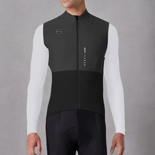 Miniatura 8 de GCRFL Camiseta de ciclismo para hombre, manga larga, camiseta de ciclismo de carretera, bolsillo con cremallera, ligera, ajuste profesional UPF 50+