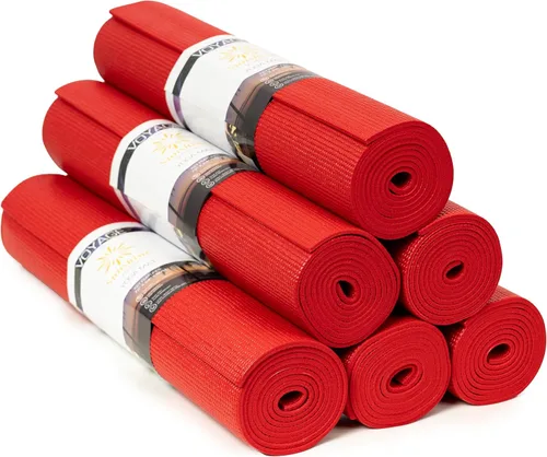 Miniatura 20 de Voyage - Tapete de yoga a granel, paquete de 6, 72 x 24 pulgadas, esterillas de yoga profesionales para estudio y gimnasio, 0.197 in de grosor, Azul