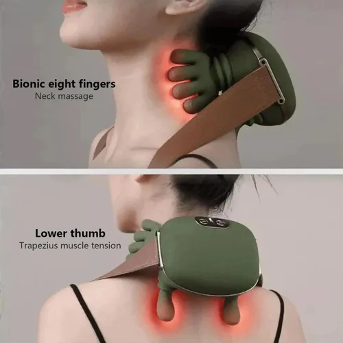 Miniatura 4 de Siasoo Masajeador de cuello 2025, con calor eléctrico de hombros y masaje cervical para aliviar el dolor, masaje de tejido profundo calentado