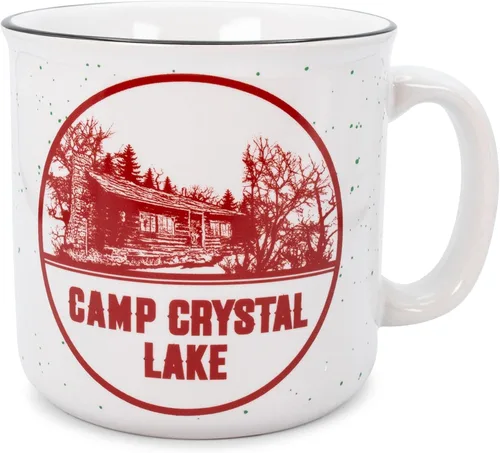 Friday The 13th Camp Crystal Lake - Taza de cerámica para cámper | Tazas grandes sin BPA para bebidas, artículos esenciales para el hogar y la