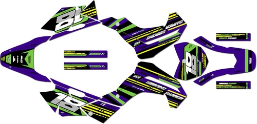 Miniatura 7 de Kit de gráficos para Kawasaki KLX140R (2019-2023) Warrior Series Blue 09 Mil - Adhesivos para motocicleta Dirt Pit Bike Motocicleta, accesorios