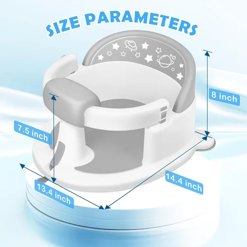 Miniatura 6 de Asiento de baño para bebés de 6 meses en adelante, silla de bañera para bebé, soporte de baño antideslizante para niños pequeños, asiento de baño