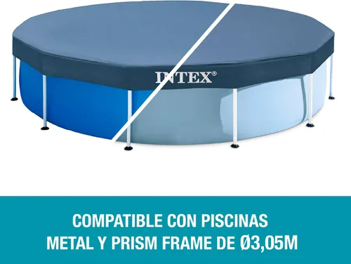Miniatura 4 de CUBIERTA DE ALBERCA INTEX 28030E: Para piscinas de 10 pies con marco redondo de metal – Incluye cuerda de atado – Orificios de drenaje – Sobresalida