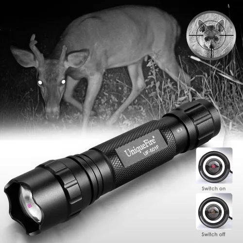 Miniatura 8 de 501F Vcsel 850nm IR iluminador luces de la linterna para visión nocturna Zoomable infrarrojos linterna iluminador con control dual interruptor