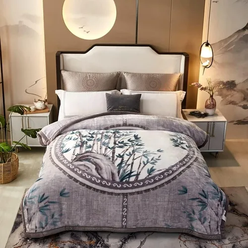 Miniatura 10 de LGYKUMEG Manta coreana de forro polar grueso de doble capa, tamaño Queen de 9 libras, 2 capas reversible, ultra suave, sedosa felpa cálida para sofá