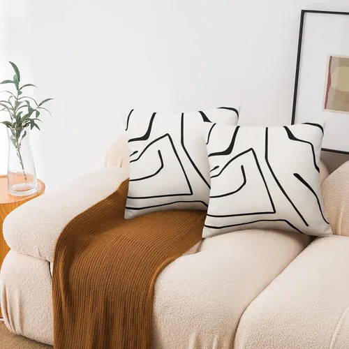 Miniatura 5 de Pyonic Fundas de Almohadas Decorativas Juego de 2 Almohadas para Sofá Estilo Granja Fundas de Almohadas 18x18 para Sofá Sillón Dormitorio Decoración