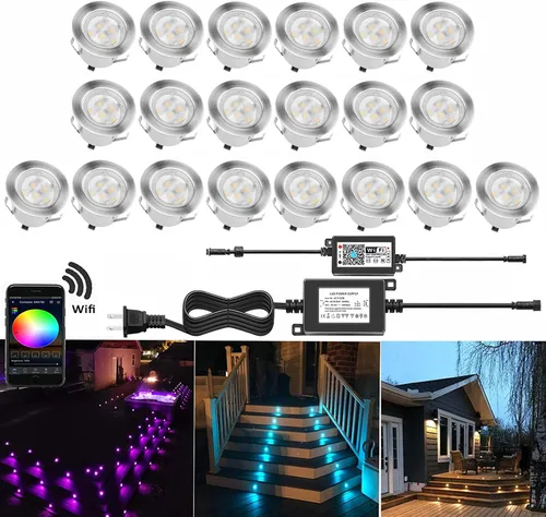 Miniatura 46 de lámpara LED decorativa de bajo voltaje de 1 vatio, impermeable, para exteriores, patio, jardín, escaleras Blanco cálido