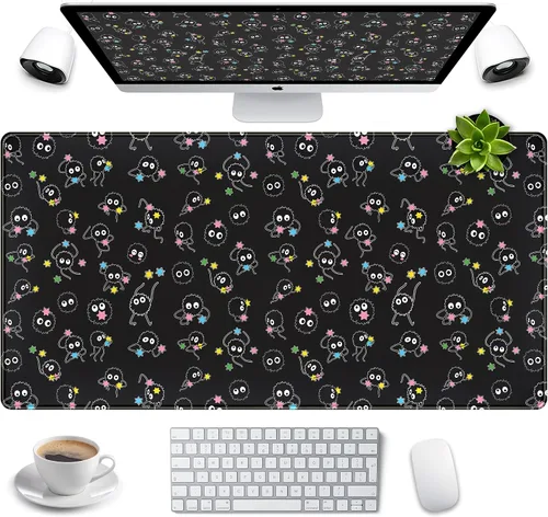 Miniatura 19 de Alfombrilla de escritorio Anime Kawaii Mousepad Linda Japonesa Alfombrilla de mouse grande para juegos XXL, Alfombrilla de teclado de laptop Azul