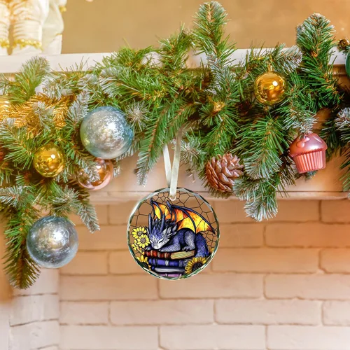 Miniatura 6 de Adorno de dragón para amantes de los libros, adornos de Navidad de libros de dragones, regalos de dragones para mujeres, hombres, amantes