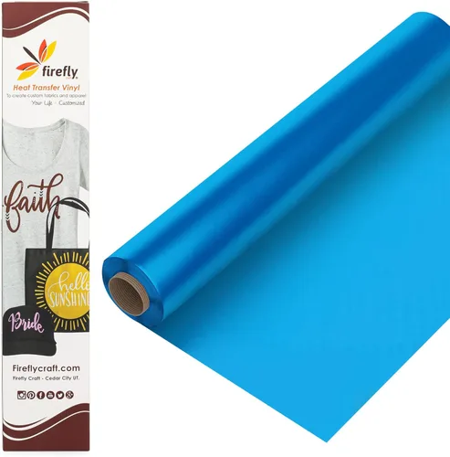 Miniatura 55 de Firefly Craft - Lámina de vinilo elástico para transferencia de calor, HTV metálico, para planchar para usar con Cricut y Silhouette, para prensa