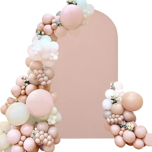 Miniatura 23 de Cubierta de Arco de Boda Ajustada de Spandex 7.2 Pies, Cubierta de Fondo de Arco Rosa, Cubiertas de Soporte de Fondo Chiara de Parte Superior