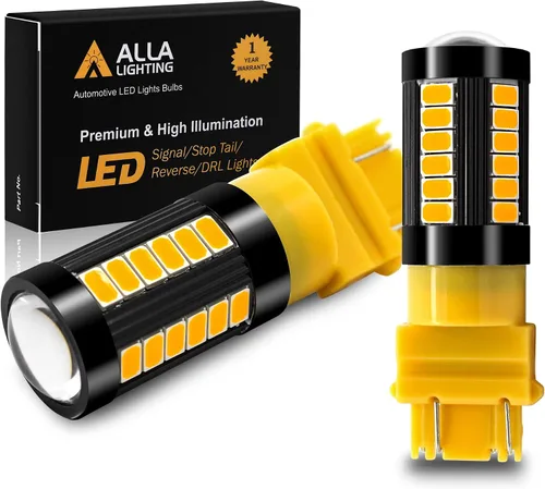 Miniatura 11 de Alla Lighting Bombillas LED T25 3156 3157 de 2800lm, Blanco Reversa/Señal/Freno/Cola Luces DRL 4114 3056 4057 4157 3457K 3057 6000K Xenon Xtreme