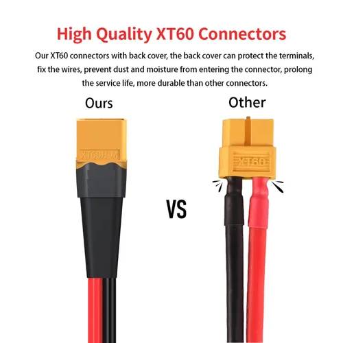 Miniatura 2 de ELFCULB Cable XT60 a terminal de anillo O, cable conector XT60 macho a anillo O de 10AWG con alambre puro estañado para batería RC, estación