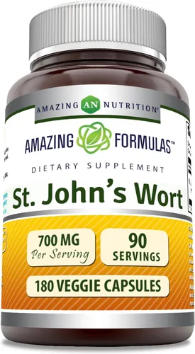 Amazing Formulas - Suplemento de hierba de San Juan (extracto de Hypericum Perforatum) | 700 mg por porción, cápsulas vegetarianas, sin gluten, sin