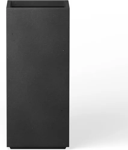 Kante Maceta rectangular de hormigón de 20.3 pulgadas de alto, moderna maceta de diámetro cuadrado con orificio de drenaje y tapón de goma para