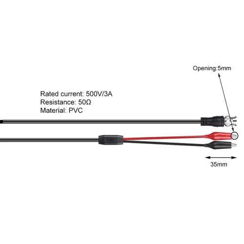 Miniatura 4 de Clyxgs BNC - Sonda de cable de prueba de clip de cocodrilo doble, sonda de osciloscopio BNC a clip de cocodrilo de 36.2 in (5 unidades)