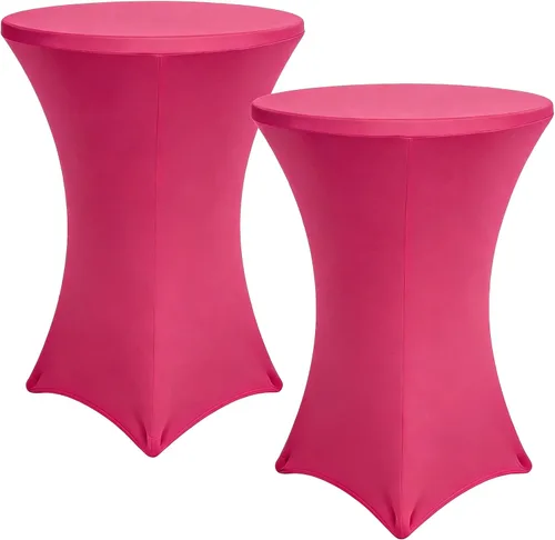 Miniatura 14 de Mantel para mesa de cóctel, paquete de 2 manteles de cóctel ajustables de elastano, manteles redondos elásticos para bar, boda, fiesta, banquete