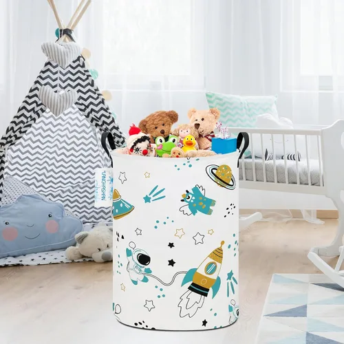 Miniatura 5 de Contenedor de almacenamiento, cesta organizadora plegable de tela de lona para ropa sucia, contenedores de juguetes, cestas de regalo, dormitorio