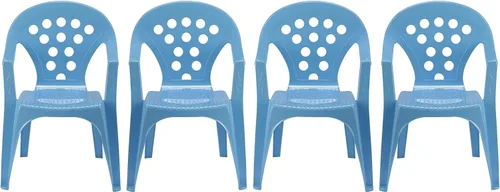 Baby Lulu Sillas ligeras apilables para jugar, estudiar o cenar para niños, fabricadas en Italia, 4 sillas, colores brillantes, color azul bebé