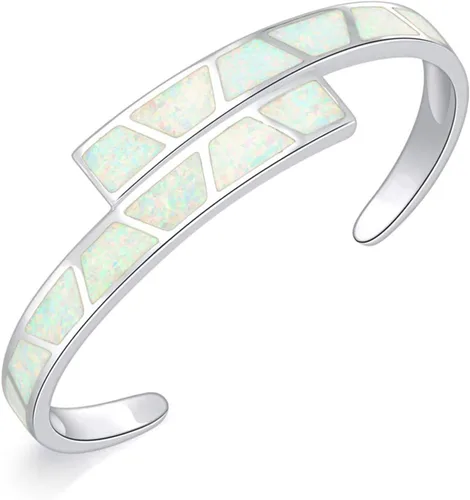 Miniatura 20 de CiNily Pulsera de ópalo para mujer, chapada en oro, hipoalergénica, con piedras preciosas abiertas