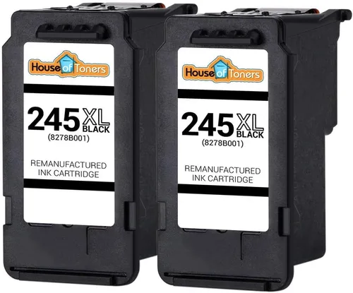 Miniatura 2 de Houseoftoners Paquete de 2 cartuchos de tinta remanufacturados de alto rendimiento de repuesto para Canon PG-245XL Black Pixma iP280, MG2522