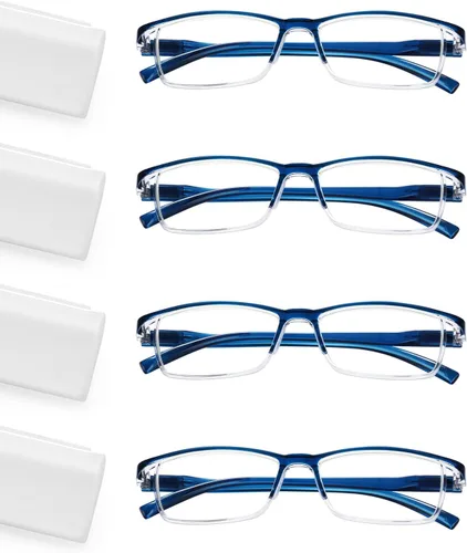 Miniatura 7 de LUFF Reading Glasses 4 Pack, TR90 Lightweight Blue Light Blocking Readers with Spring Hinges, Computer Reading for Men Women