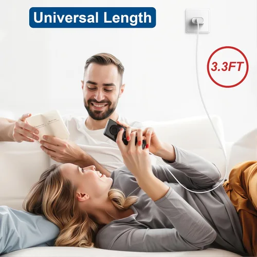 Miniatura 6 de Cargador de pared USB C delgado de 18 W y cable Carplay para iPhone 16/15 (paquete de 2 unidades de 3.3 pies) para iPhone 16 Pro Max/16 Plus/iPhone