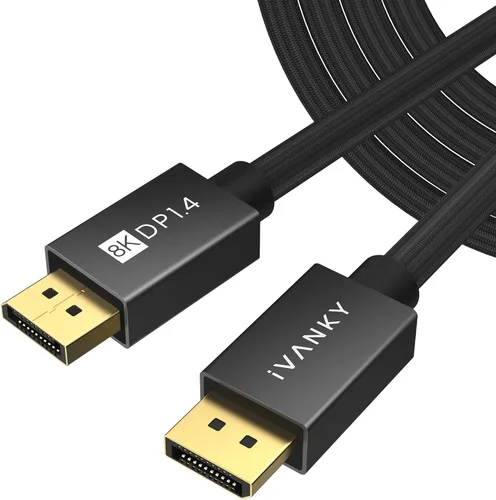 Miniatura 13 de IVANKY Cable DisplayPort 8K 1.4, cable DP certificado VESA de 6.6 pies (8K @60Hz, 4K @240Hz, 2K @240Hz) HBR3 compatible con 32.4 Gbps, HDR, HDCP