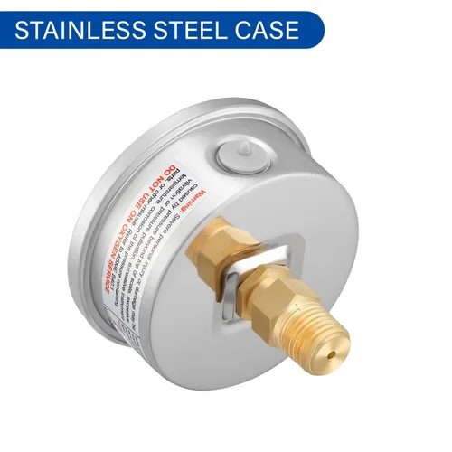 Miniatura 3 de MEASUREMAN - Manómetro de plomería relleno de glicerina, tamaño del dial de 2.5 pulgadas, 0 a 160 psi, caja de acero inoxidable, montaje trasero NPT