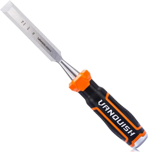 Miniatura 8 de VANQUISH Cuchillas biseladas Cincel de madera con tapa de acero llamativo para tallado de carpintería - 1 pulgada (4626)