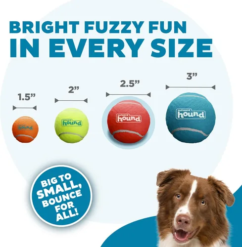 Miniatura 3 de Outward Hound Squeaker Ballz - Pelotas de tenis chirriantes para perros de menos de 50 libras, juguete interactivo para perros para buscar y Bolas