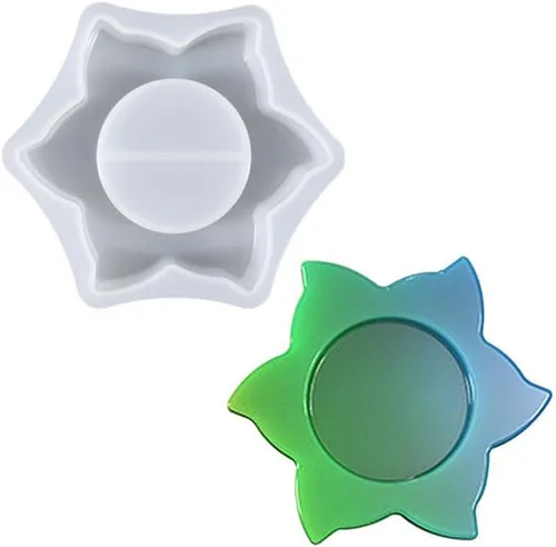 Miniatura 11 de Portavelas de resina para candelitas, forma de corazón, moldes de silicona de fundición epoxi para decoración de mesa del hogar