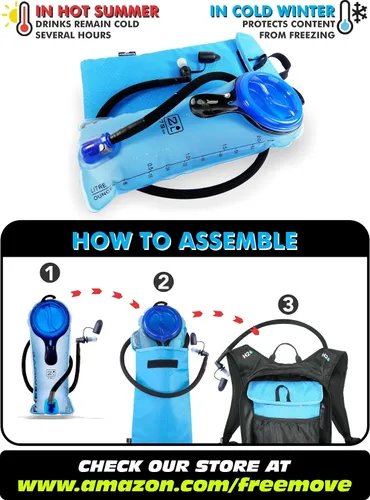 Miniatura 7 de Paquete de hidratación con bolsa de agua de 2L o 3L y bolsa enfriadora > Mantiene la bebida fresca y protege las vejigas > Depósito Camelback