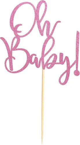 Miniatura 2 de Oh Baby Cake Toppers - Palillos para pasteles de baby shower para celebrar baby shower, suministros de decoración de fiesta de cumpleaños de niños