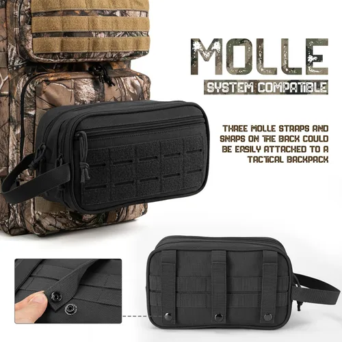 Miniatura 5 de QT&QY Neceser táctico para hombre, bolsa de higiene EDC herramienta militar Molle bolsas pequeñas Dopp Kit de afeitado para hombre Bolsas de ducha
