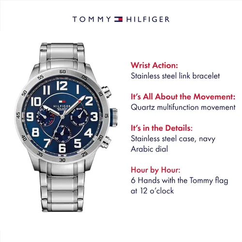 Miniatura 8 de Reloj de acero inoxidable con brazalete de eslabones para hombre 1791053 de Tommy Hilfiger