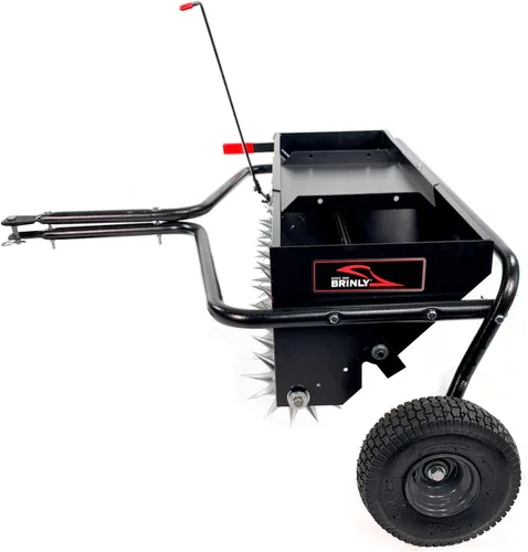 Miniatura 3 de Brinly AS2-40BH-P Esparcidor aireador combinado para remolque con bandeja de peso, 40 pulgadas, negro mate