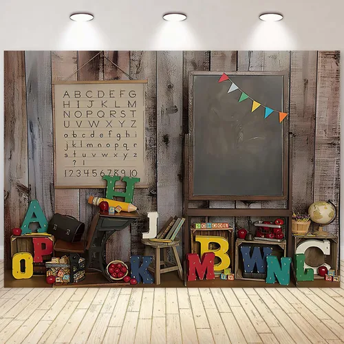 Miniatura 21 de Telón de fondo de pizarra negra para el regreso a clases, fondo de fotografía para el primer día de escuela, accesorios para cabina de fotos