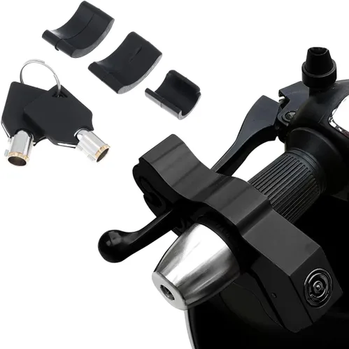 Miniatura 8 de Windance Cerradura de manillar de motocicleta, antirrobo, palanca de freno resistente, bloqueo de seguridad para ciclomotores, motocicleta, Negro
