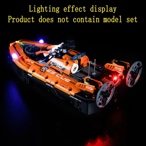 Miniatura 6 de GEAMENT Kit de luz LED compatible con Lego Rescue Hovercraft - Juego de iluminación para modelo de construcción Technic 42120