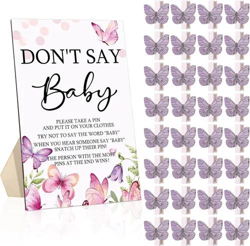 Miniatura 14 de Unittype 51 Piezas No Digas Bebé Juego de Baby Shower Regalos Incluye Letrero de Baby Shower Tema Abeja y 50 Mini Pinzas de Ropa de Abeja para Niños