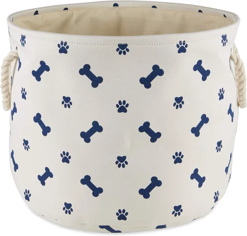 Miniatura 25 de Bone Dry - Colección de almacenamiento para mascotas con diseño de huella de pata y hueso, rectángulo pequeño, 14x8x9 pulgadas, color rosa 2-Rosa