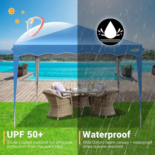 Miniatura 188 de COBIZI Tienda de campaña desplegable de 6.6 x 6.6 pies, toldo resistente, fácil de instalar, impermeable, para exteriores, fiestas, playa, jardín